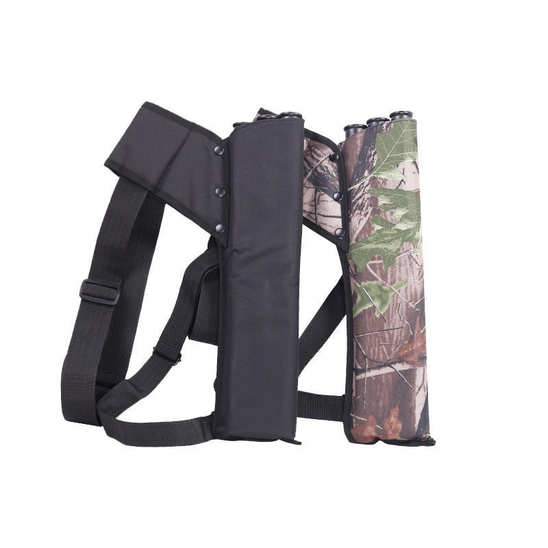 Double Strap Arrow Pot Three Tube Quiver Waist Cross
