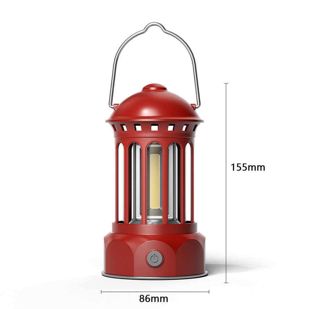 Outdoor Camping COB Lantern Portable Tent Retro Barn Light