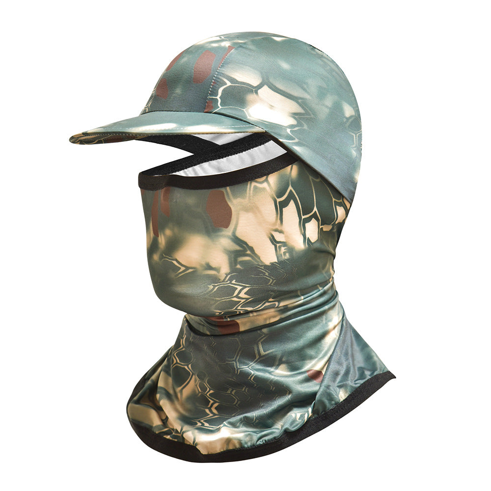 Camouflage Outdoor Sun Protection Cycling Face Mask Hat