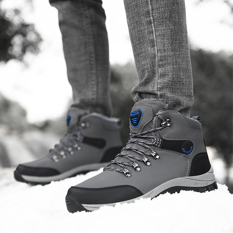 Winter Snow Boots Men Warm Plush Ankle Hiking Boots