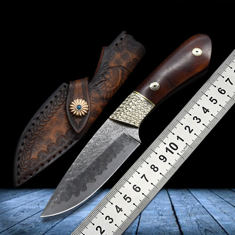 Small Straight Knife Damascus Steel