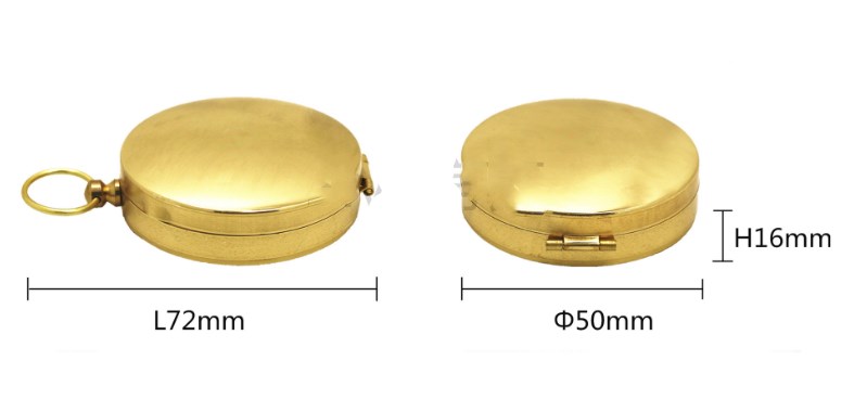 Metal Flip Pocket Compass Copper Outdoor Navigation Compass