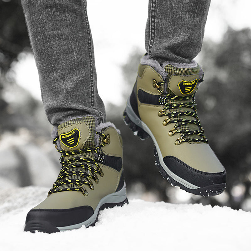 Winter Snow Boots Men Warm Plush Ankle Hiking Boots