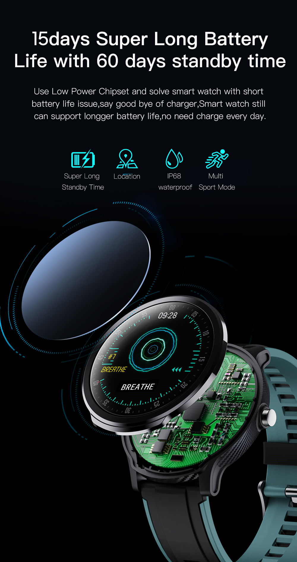 SN80 Smart Fitness Tracker Fashion Watch