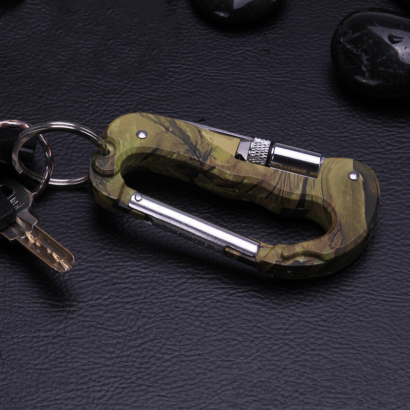 Camouflage 5 In 1 Multi Tool Carabiner Knife Screwdriver
