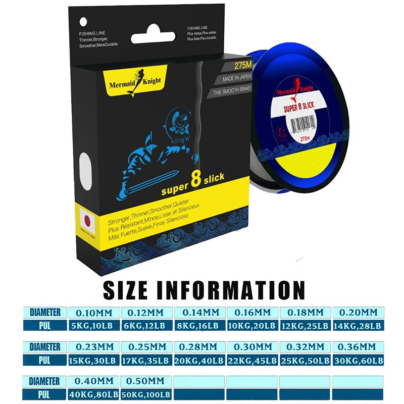 Dama 8-Strand Braided Fishing Line 275m Wear Resistant