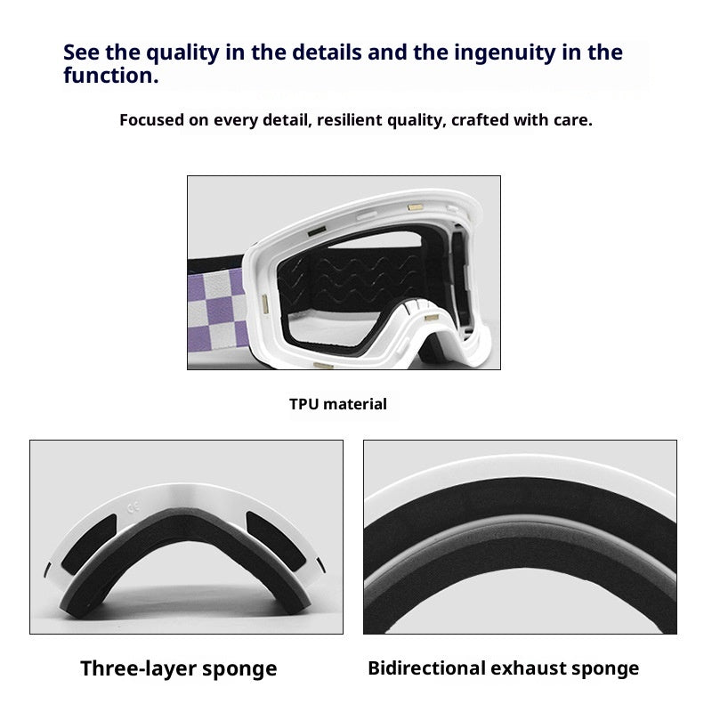 Spherical Double Layer Anti Fog Ski Goggles