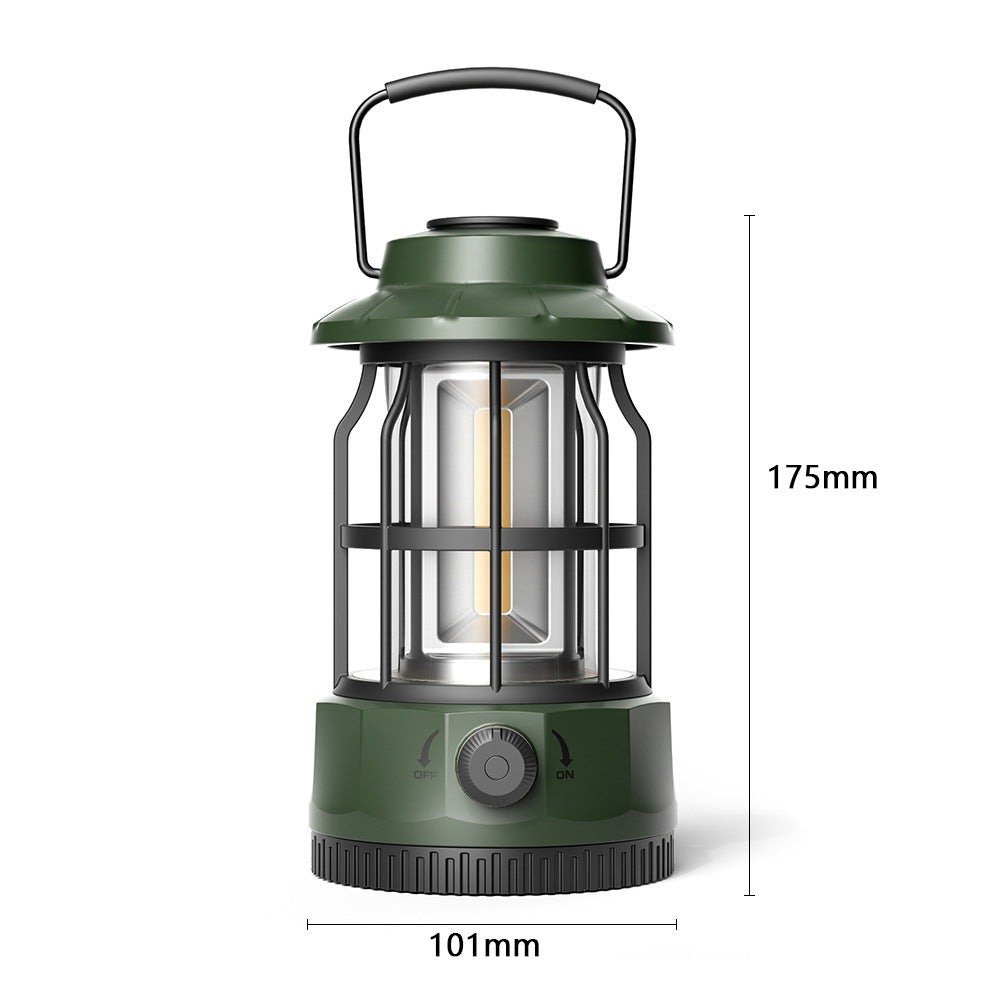 Outdoor Camping COB Lantern Portable Tent Retro Barn Light