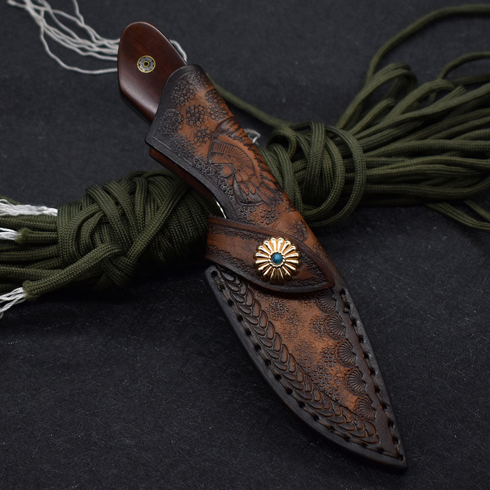 Small Straight Knife Damascus Steel