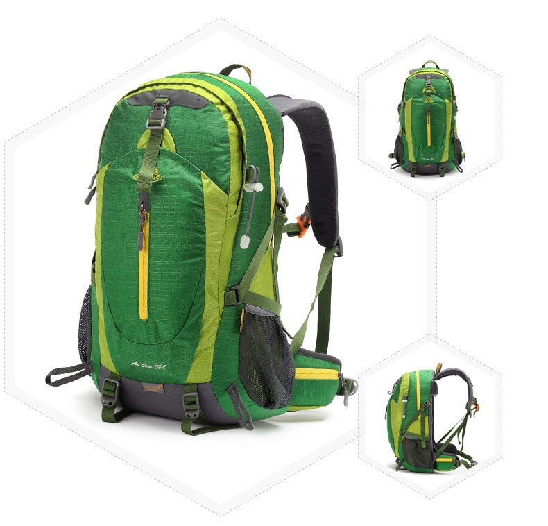 Outdoor Nylon Backpack For Mountaineering, Hiking, And Travel