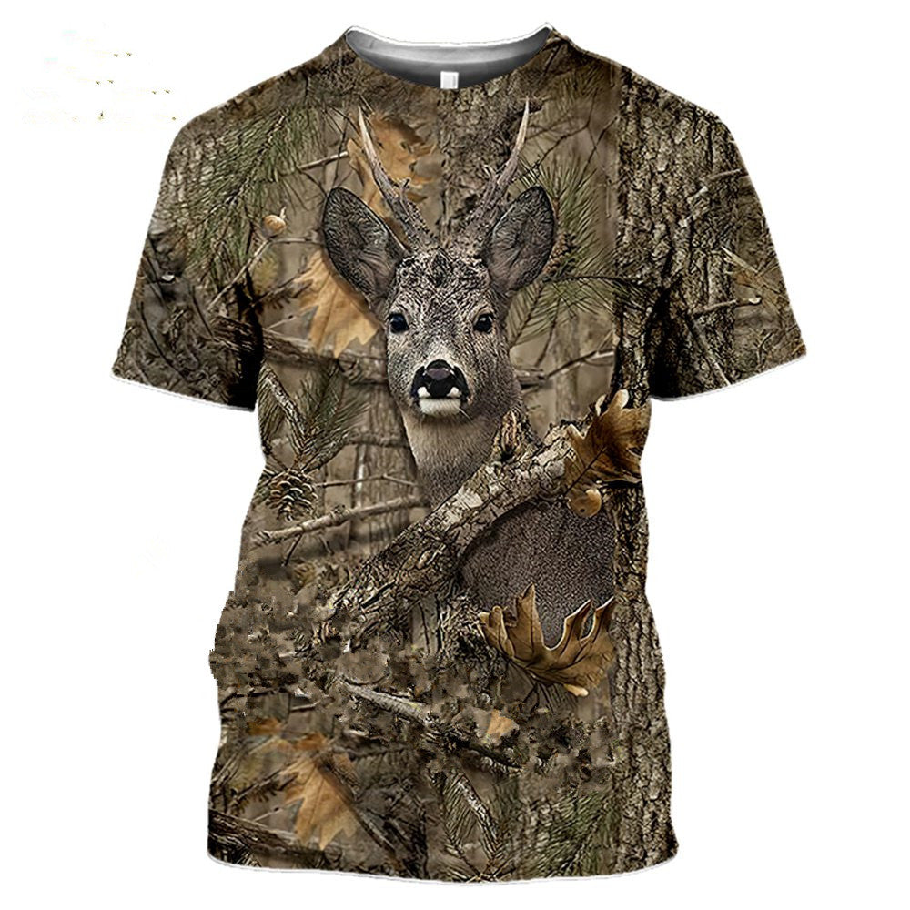 Outdoor Jungle Camouflage Animal Mesh T Shirt