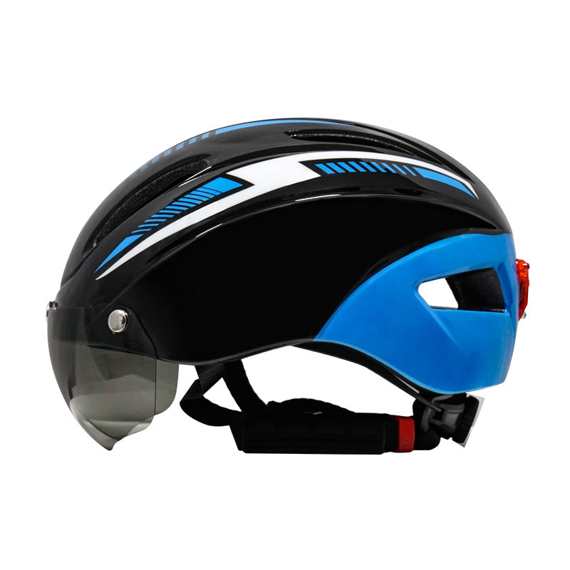 Cycling Helmet With Goggles And Taillight