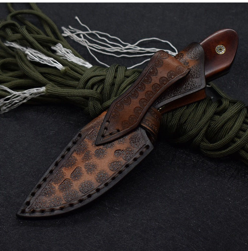 Small Straight Knife Damascus Steel