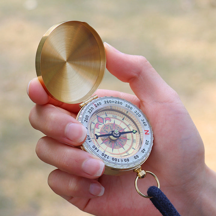 Brass G50 Vintage Pocket Compass Luminous Flip Lid
