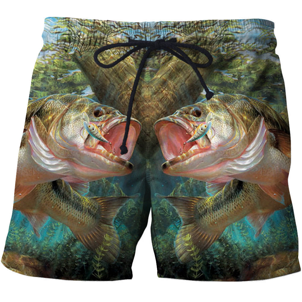 Fishing Rod Printed 3D Beach Pants Men's Surfing Sports Pants