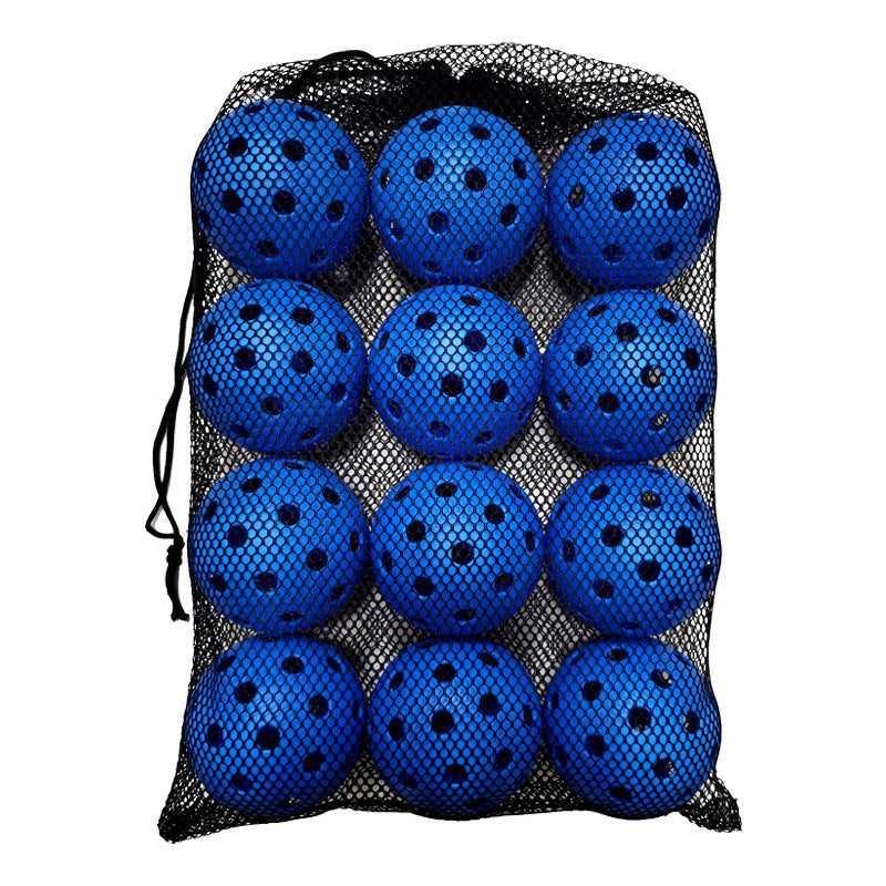 74mm 40-Hole Plastic Pickleball Set 12 Pieces With Net Bag