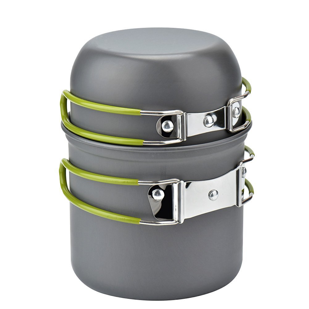 Aluminum Camping Cookware Kit For Outdoor Cooking And Travel