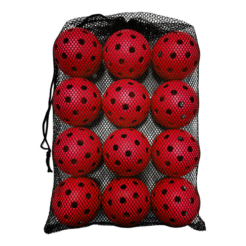 74mm 40-Hole Plastic Pickleball Set 12 Pieces With Net Bag