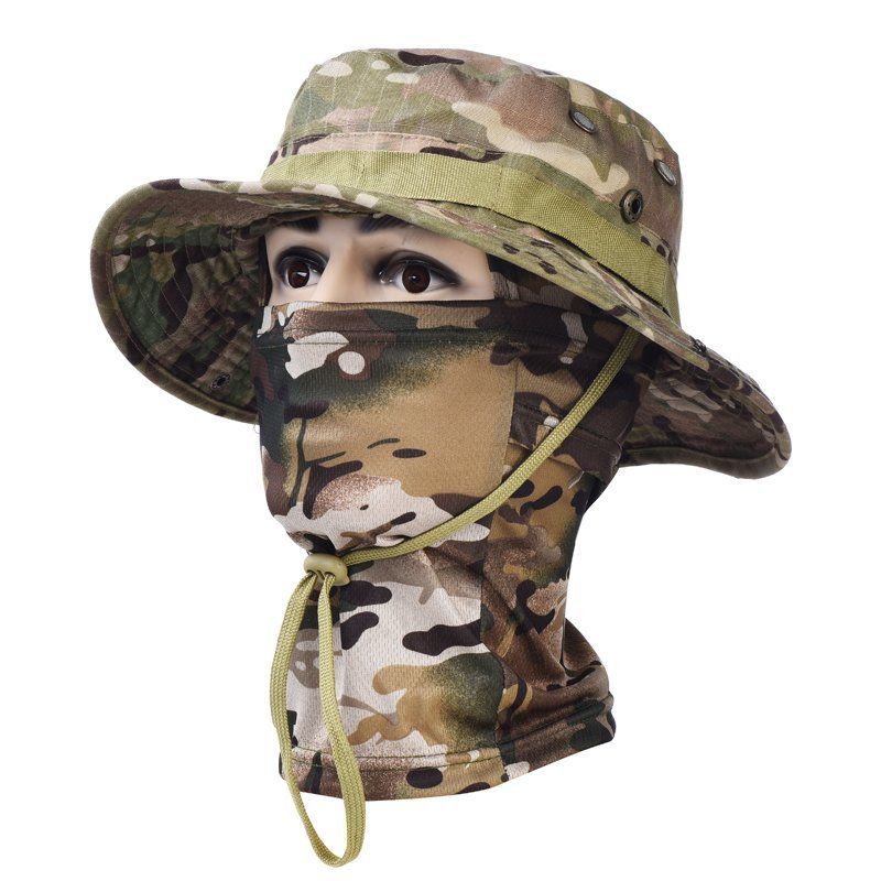 Men’s Outdoor Boonie Hat Sun Mask For Camping Cycling Fishing