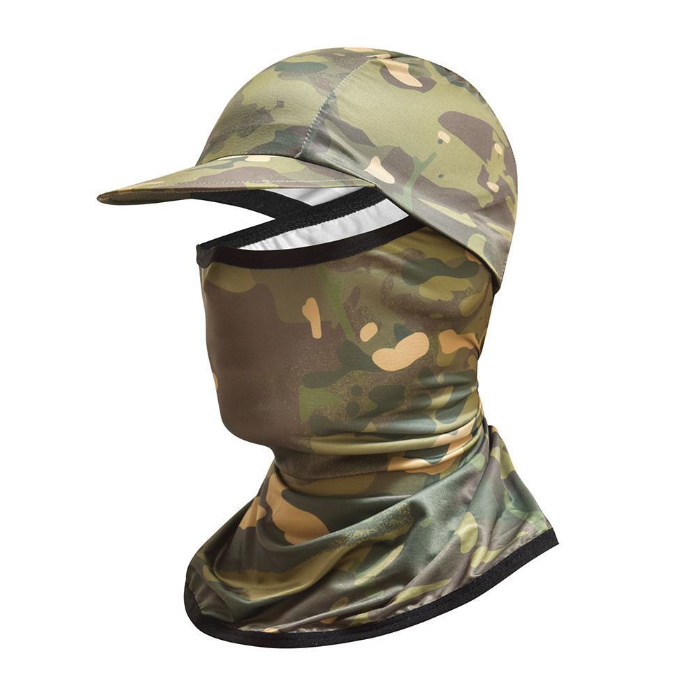 Camouflage Outdoor Sun Protection Cycling Face Mask Hat
