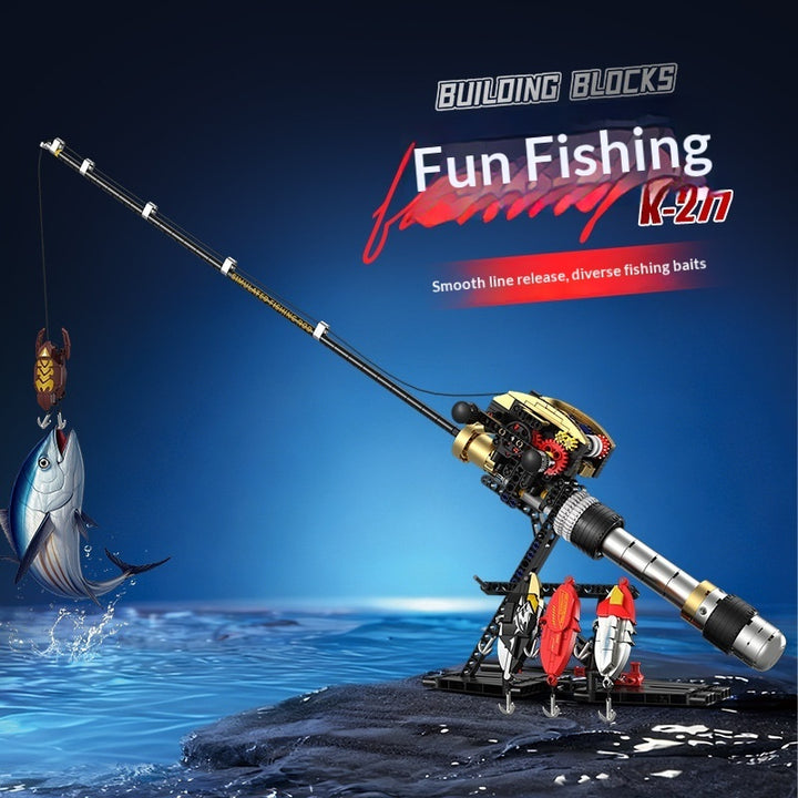 Fishing Rod Spinning Reel Building Block Toy