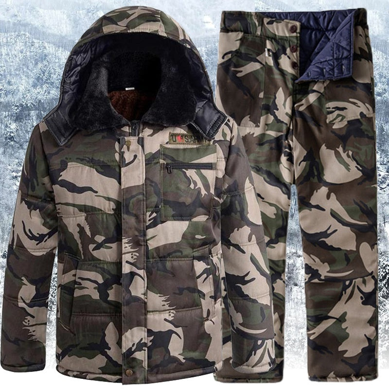 Men’s Winter Camouflage Fleece Lined Thick Cotton Padded Jacket