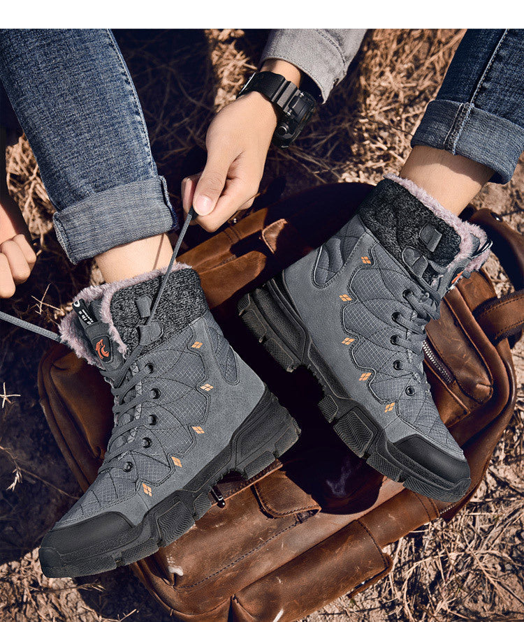 Men’s High Top Cotton Snow Boots Warm Velvet Thick Sole