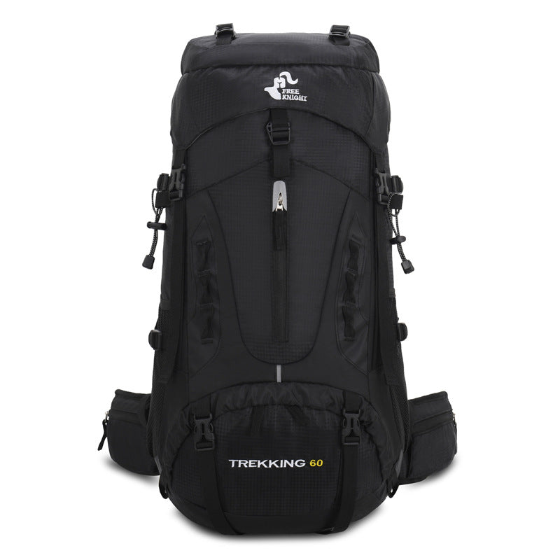 60L Mountaineering Hiking Backpack With Rain Cover For Camping