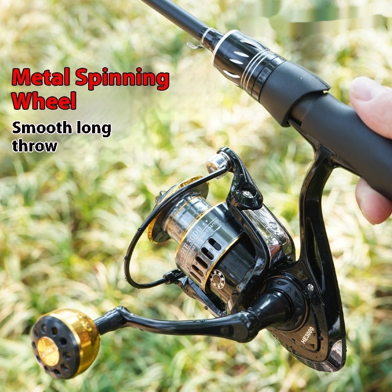 All Metal Telescopic Spinning Fishing Rod Set