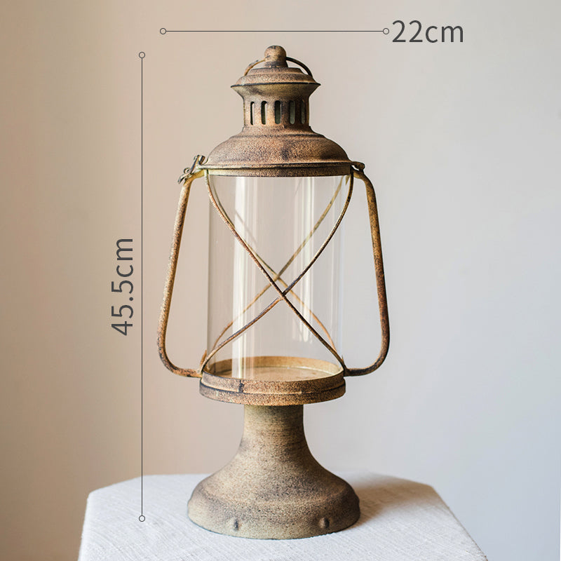 Retro Iron Candlestick Small Lantern Decorative Ornaments