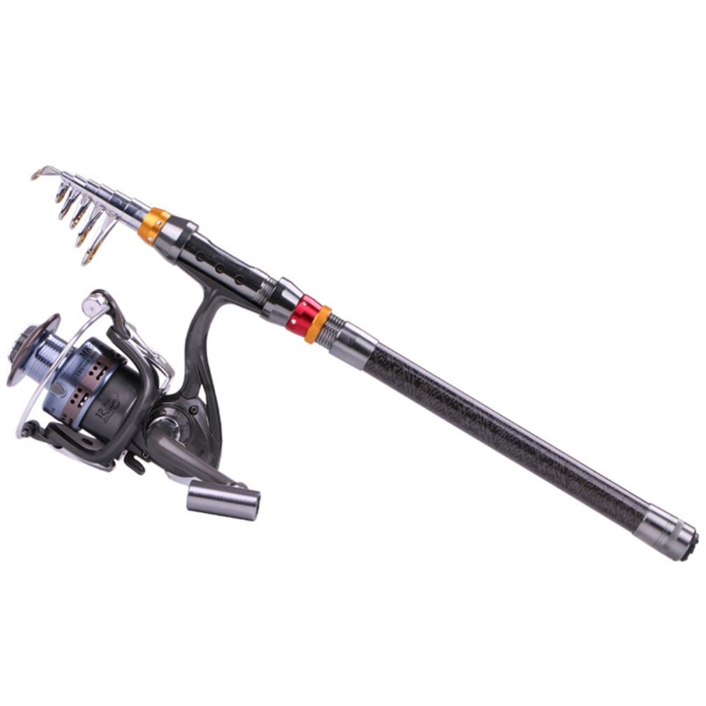 Telescopic Carbon Fiber Fishing Rod Spinning Reel Combo Set