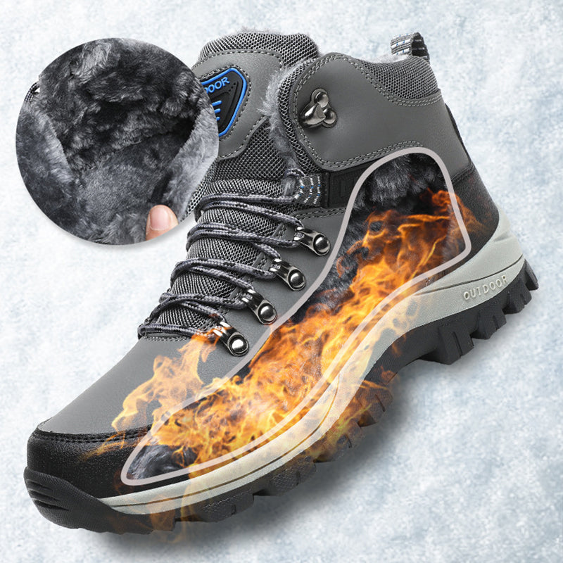 Winter Snow Boots Men Warm Plush Ankle Hiking Boots