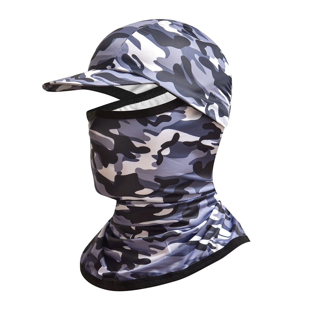 Camouflage Outdoor Sun Protection Cycling Face Mask Hat