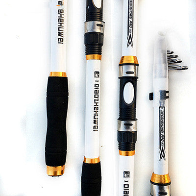 White Carbon Fiber Telescopic Spinning Fishing Rod