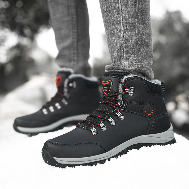 Winter Snow Boots Men Warm Plush Ankle Hiking Boots