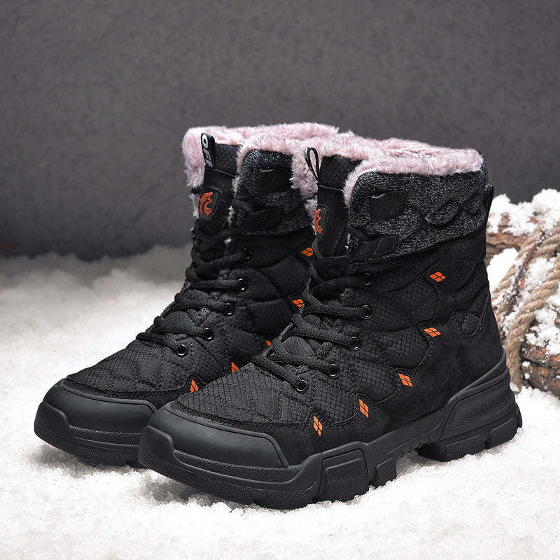 Men’s High Top Cotton Snow Boots Warm Velvet Thick Sole