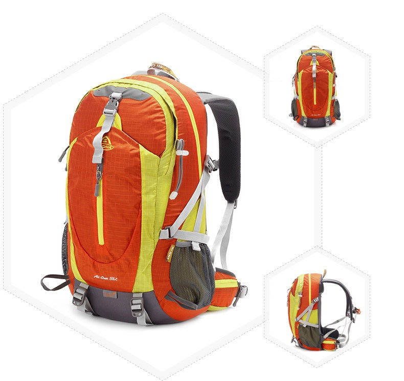 Outdoor Nylon Backpack For Mountaineering, Hiking, And Travel