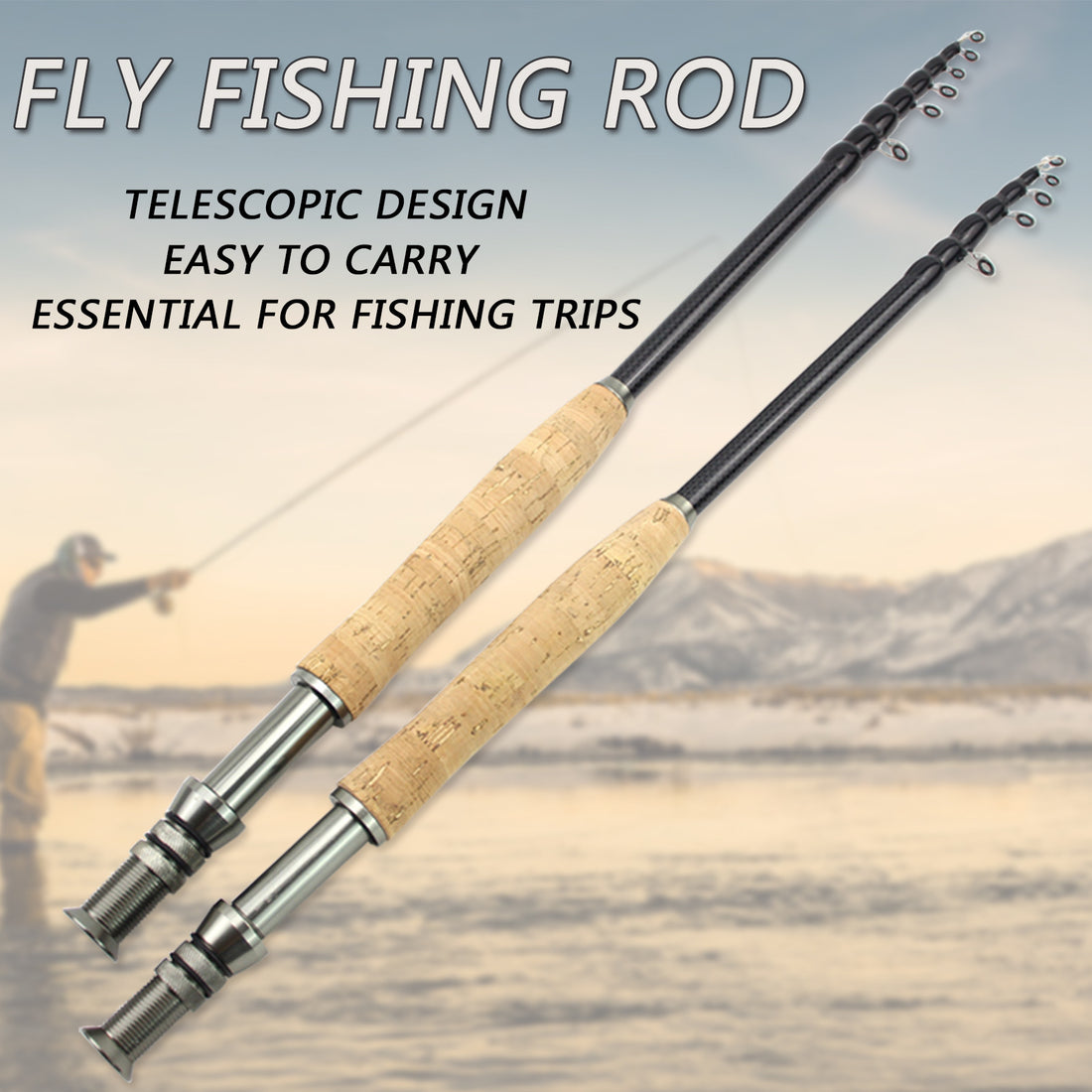 Carbon Fly Fishing Rod With Wooden Handle