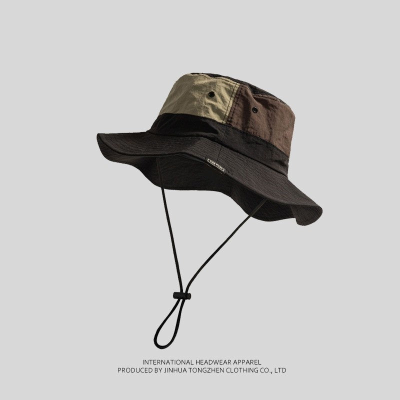 Unisex Colorblock Bucket Hat Outdoor Hiking Camping Hat