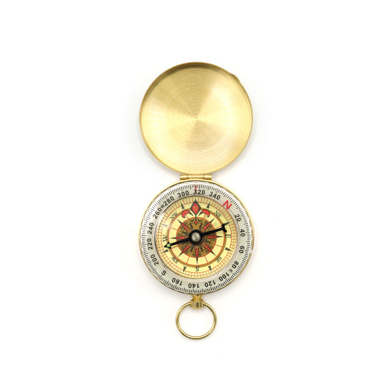 Brass G50 Vintage Pocket Compass Luminous Flip Lid