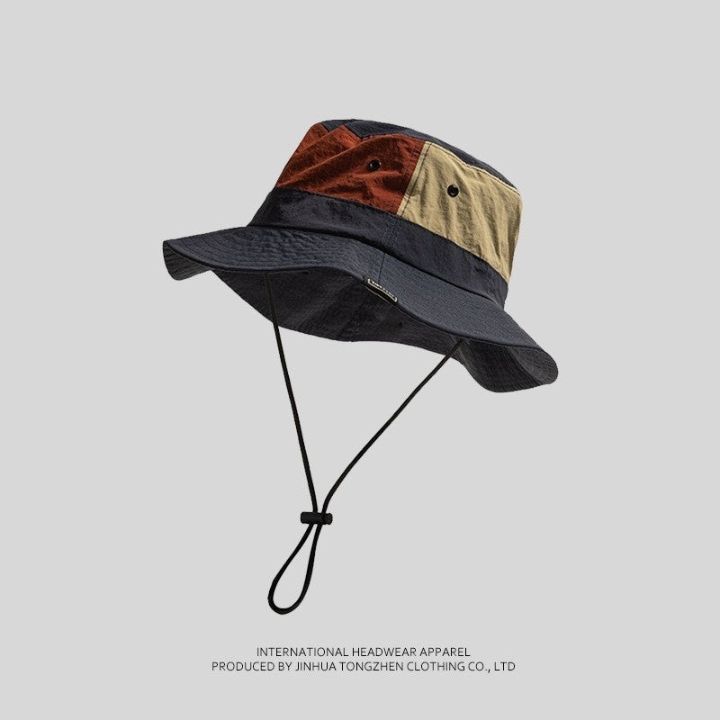 Unisex Colorblock Bucket Hat Outdoor Hiking Camping Hat