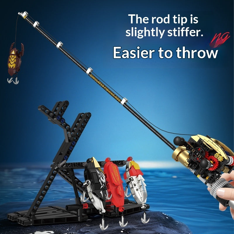 Fishing Rod Spinning Reel Building Block Toy