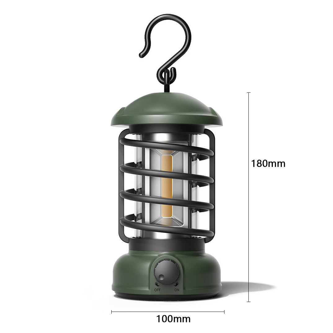 Outdoor Camping COB Lantern Portable Tent Retro Barn Light