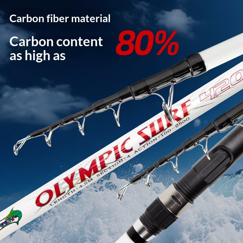 Long Cast Telescopic High Carbon Sea Fishing Rod