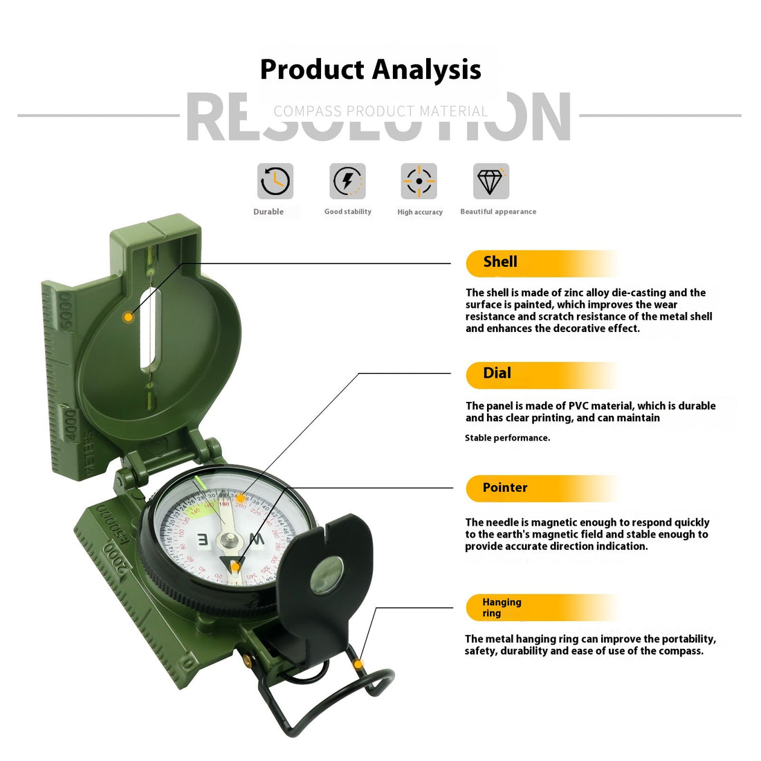 Multifunctional Camping Geological Navigation Compass