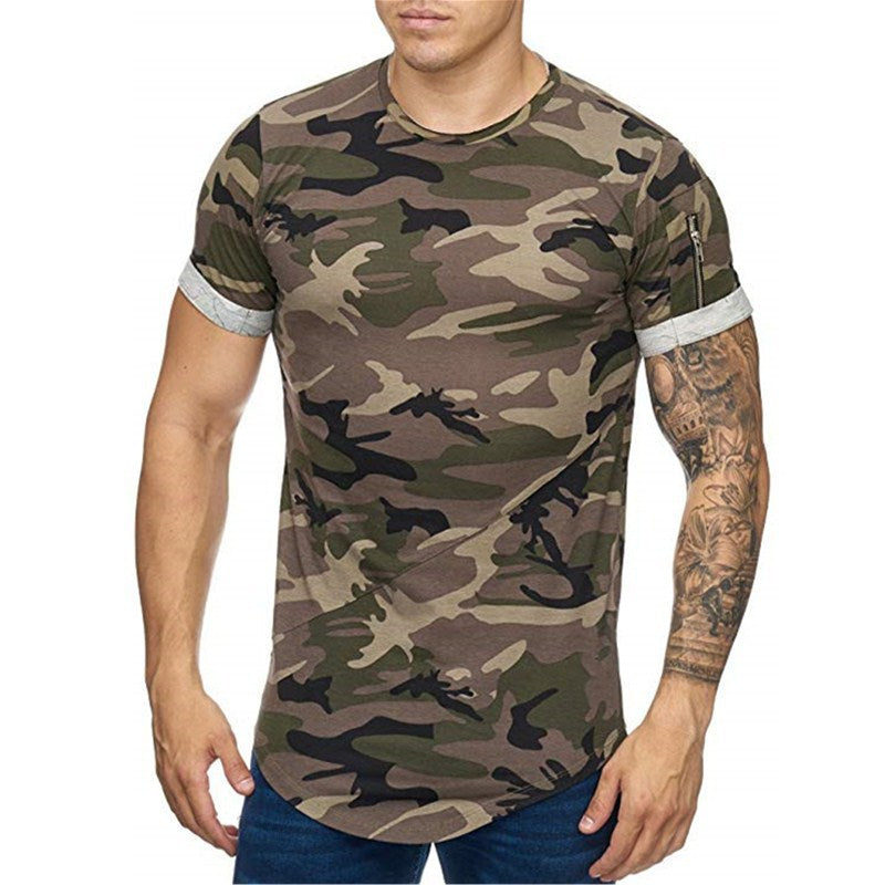 Men’s Camouflage Gradient Print Short Sleeve Casual T-Shirt