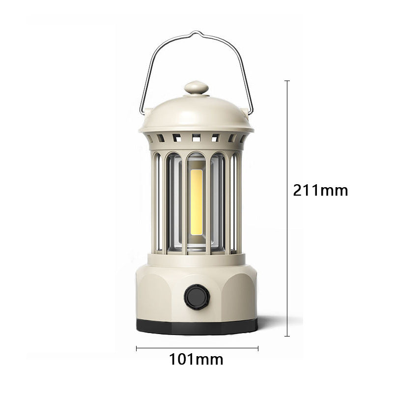 Outdoor Camping COB Lantern Portable Tent Retro Barn Light