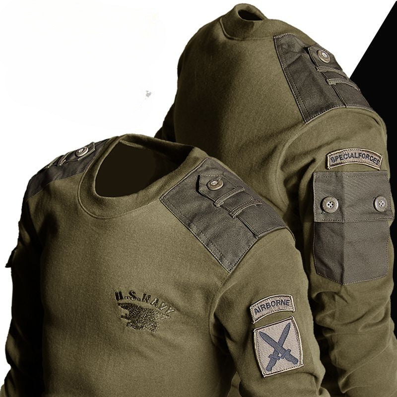 Men’s Vintage Camouflage Cotton Long Sleeve T-Shirt