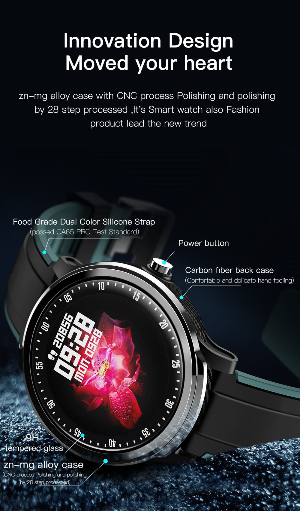 SN80 Smart Fitness Tracker Fashion Watch