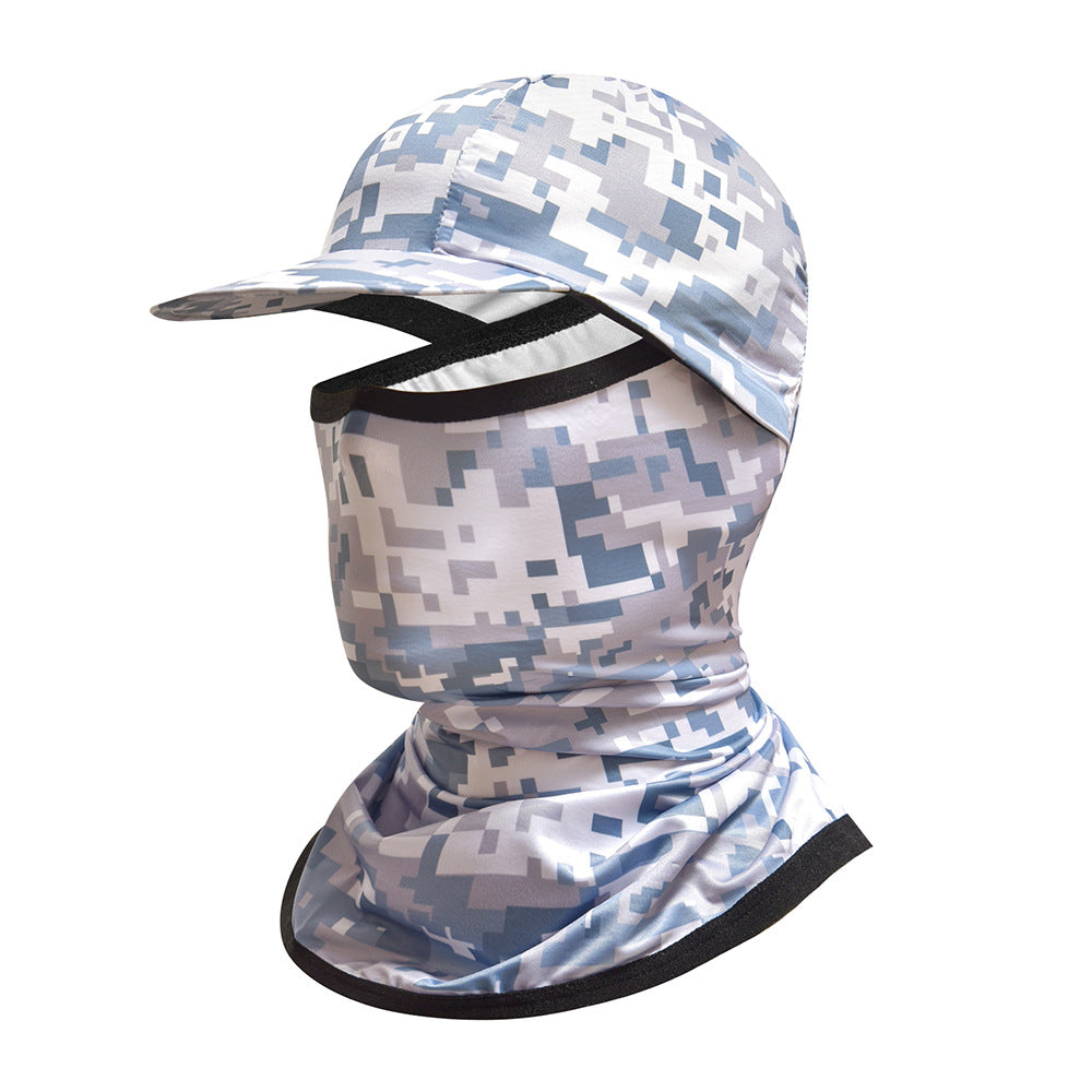 Camouflage Outdoor Sun Protection Cycling Face Mask Hat